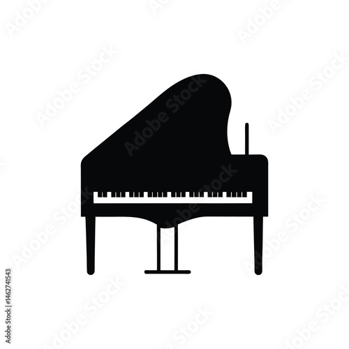 grand piano and music notes