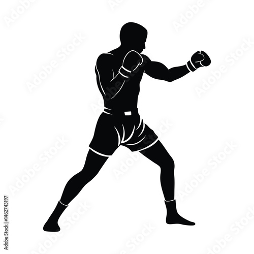 silhouette of a man in boxing stance-3