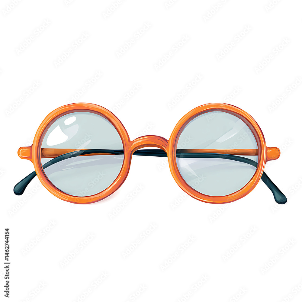 Fototapeta premium Round orange-rimmed eyeglasses 