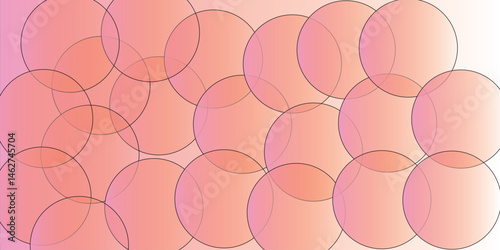 A contemporary design featuring overlapping translucent circles in corporate pink. Ideal for sleek banners, posters, and modern graphic designs.Defocused bokeh blur lights background.