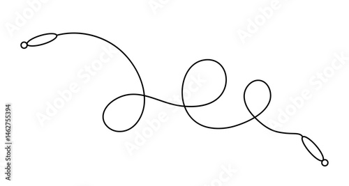 Skipping rope with curved handles and a flexible cord simple outline vector illustration, for fitness, exercise, sports-themed designs, icons, workout guides, and health-related creative projects