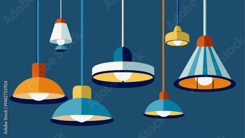 Modern pendant lighting fixtures hanging from the ceiling.
