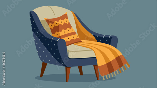 A variety of textured and patterned throw blankets and pillows arranged on a cozy wicker chair.