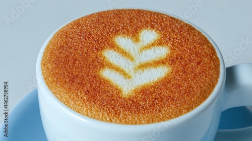 Obraz na płótnie Cappuccino coffee with a decorative pattern in the form of a heart. w salonie