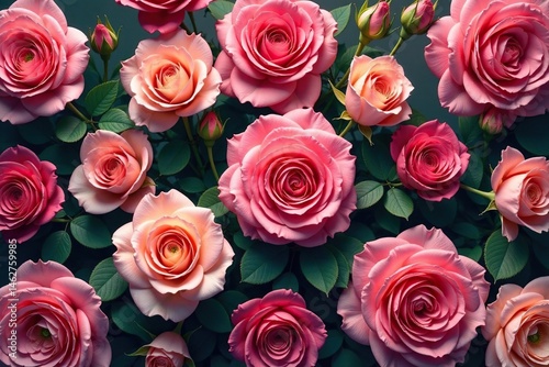 Intricate blooming roses, repeating seamlessly , pretty, design, graphic