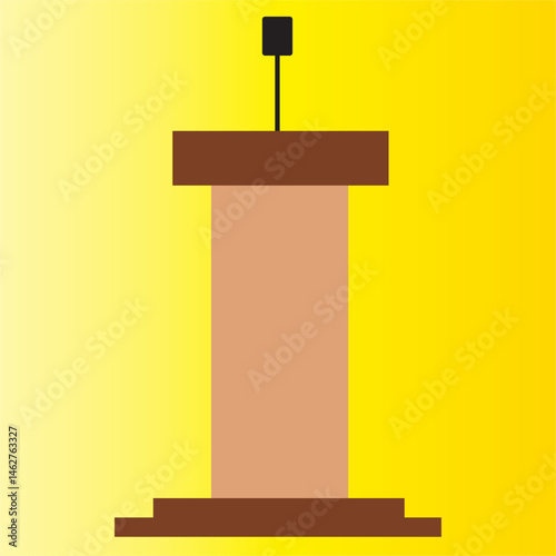 Vector illustration of a podium with a microphone