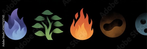 Obraz na płótnie infographic depicting the differences between the 5 elements. w salonie