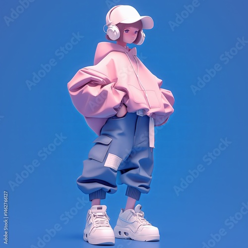 3D character girl, character from the game