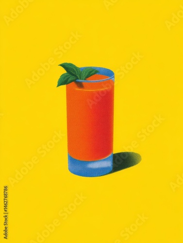 Obraz na płótnie Juice in a glass with fresh fruits and berries. Minimalism mockup space for text and design. w salonie