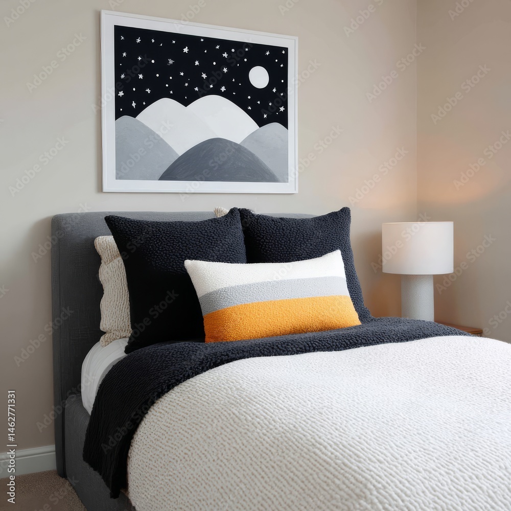 close up of a blank frame in a children room with copy space for text or mimory.
