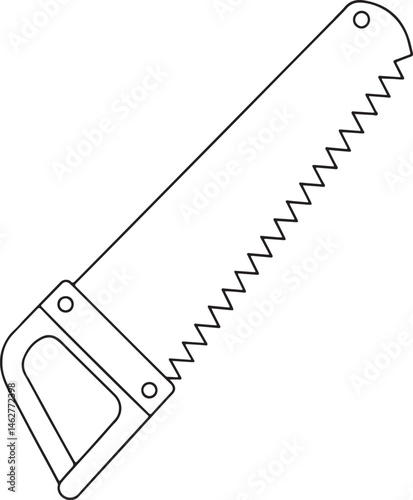 Hand Saw Line Art Illustration Design