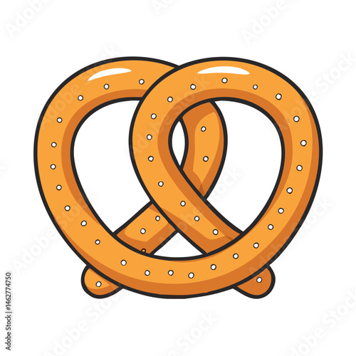 Delicious baked pretzel vector illustration for snack food lovers and bakery product design ideas