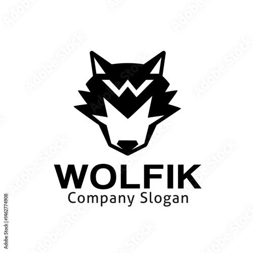 Modern wolf head logo alphabet letter w predator head vector design symbol