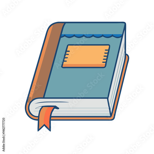 Illustration of a closed book with a bookmark for reading and educational purposes vector