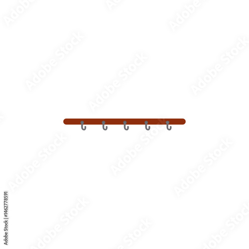 Utensil rack with hooks icon logo flat vector design