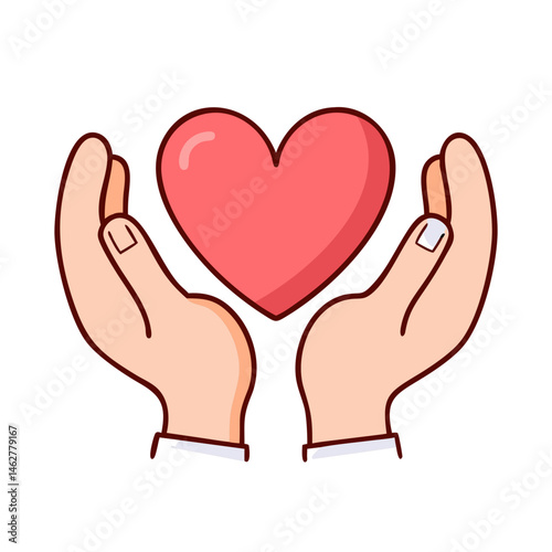 Heart hands love care support valentines day romance relationship health charity donation hope giving