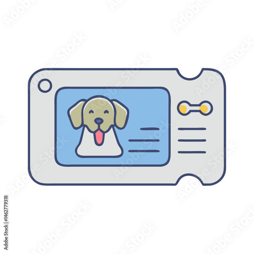 Dog id card pet identification animal tag cute puppy portrait canine identity card personal data
