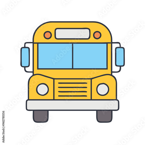 Illustration of a yellow school bus for kids transportation and educational resources vector art
