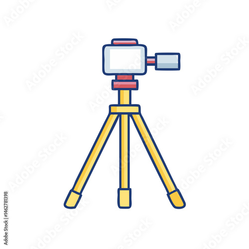 Isolated tripod stand for camera vector illustration photography equipment support tool