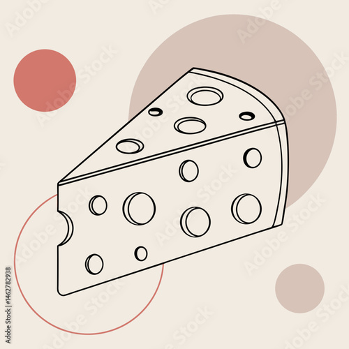 Minimalist Swiss cheese icon with soft pastel background circle