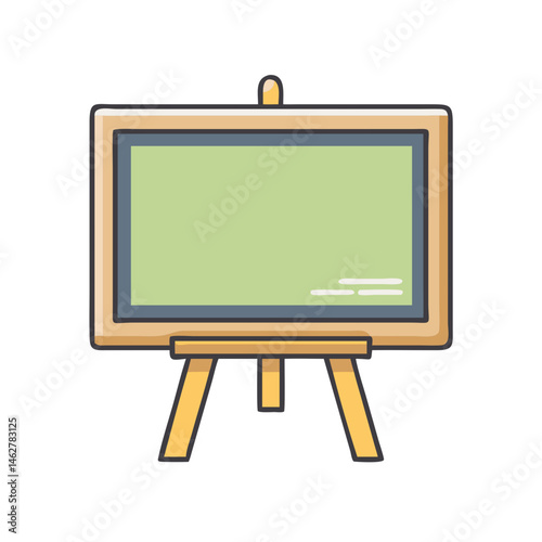 Illustration of a chalkboard easel blackboard drawing board writing board presentation board school board