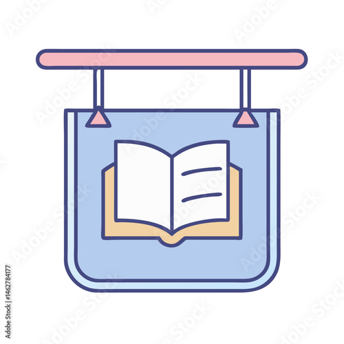 Bookstore sign vector graphic illustration books library reading education knowledge literature study learning