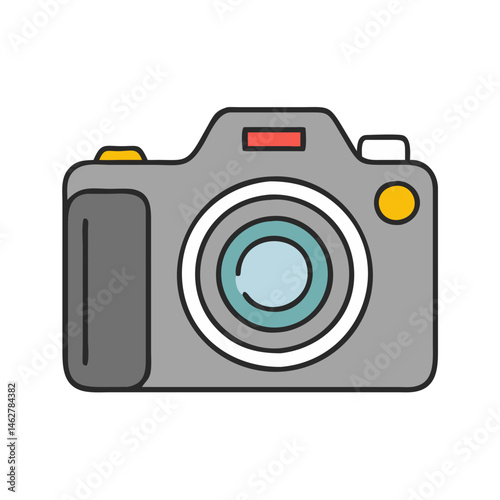 Isolated camera photography equipment lens digital photo studio technology device gray camera icon