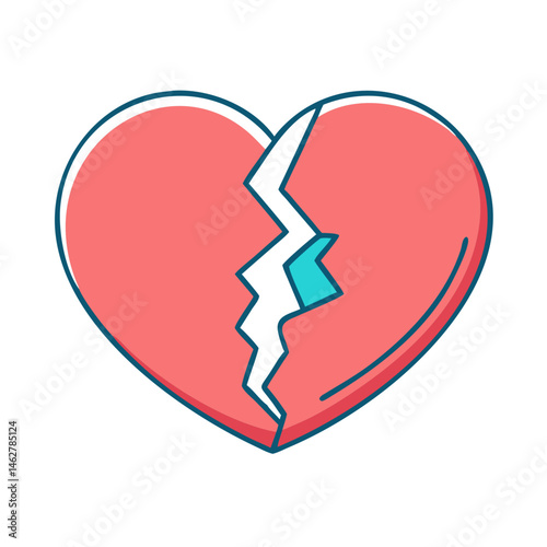 Broken heart vector heartbreak love pain sad depression divorce feeling emotion relationship symbol design