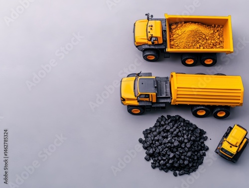 Toy Construction Vehicles on Gray Surface