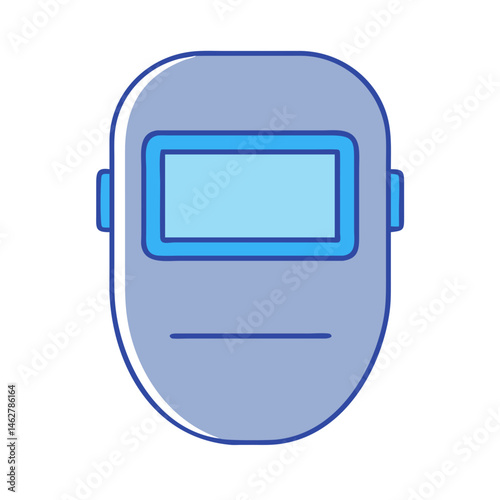 Welding helmet vector illustration for safety equipment and industrial protection design icon
