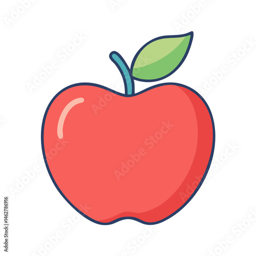 Red apple fruit illustration healthy food fresh apple organic apple delicious apple sweet apple vector art