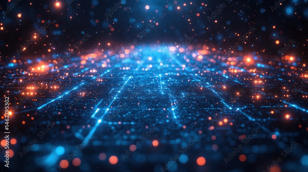 Naklejka premium Abstract digital landscape. 