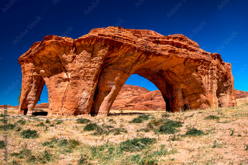 Desert erosion formation in Ennedi plateu in Chad. Ennedi plateu desert landscape