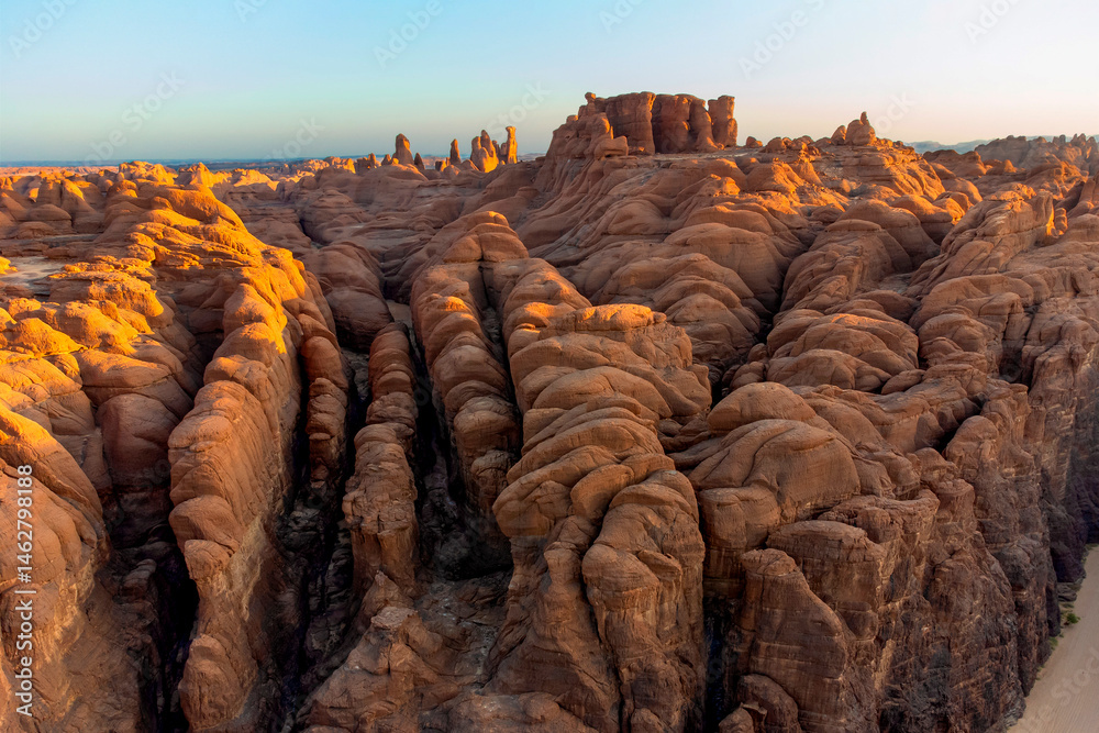 Desert erosion formation in Ennedi plateu in Chad. Ennedi plateu desert landscape