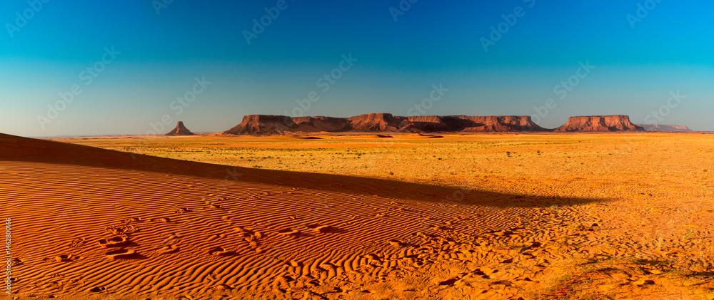 Desert erosion formation in Ennedi plateu in Chad. Ennedi plateu desert landscape