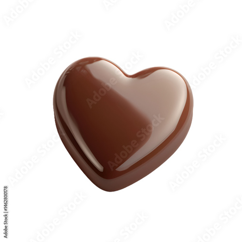 chocolate heart praline on transparent background