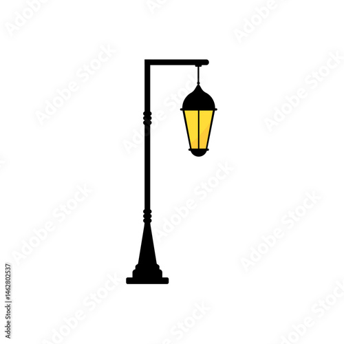 Classic street lamps and small garden lamps. Vector illustration 