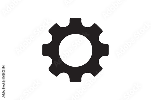 gear silhouette on white background.
