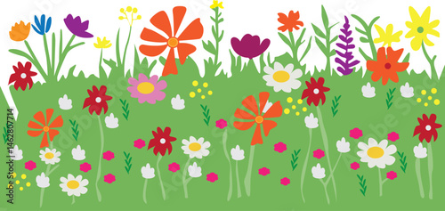 seamless floral pattern,floral of wild flower,foliage on transparent background,hand draw blossom illustration clipart