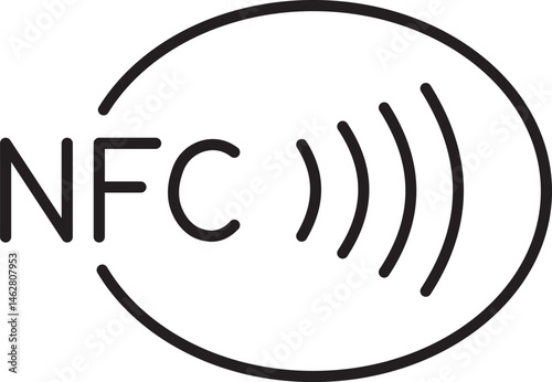 NFC & contactless payment vector icon —editable wireless tap symbol.

