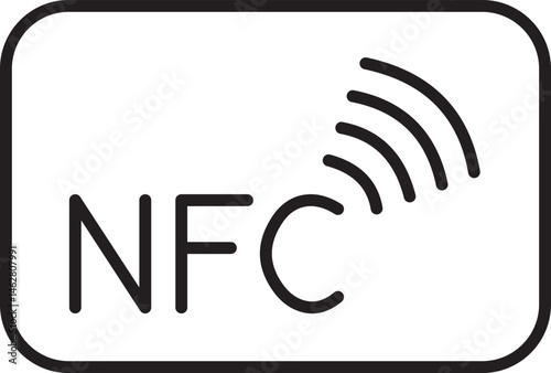 NFC & contactless payment vector icon —editable wireless tap symbol.

