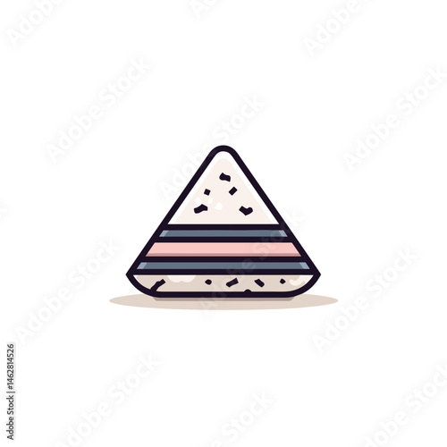 Japanese style rice ball illustration in pastel colors  