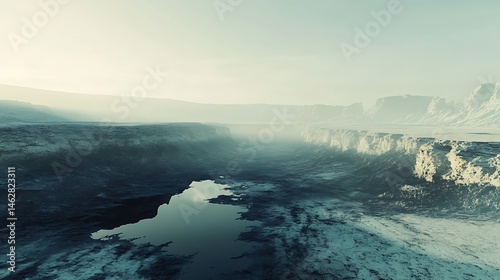 Wallpaper Mural Misty valley landscape Torontodigital.ca