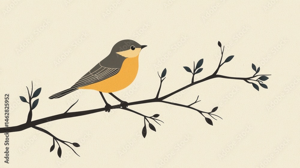 A bird is perched on a branch A bird is perched on a branch