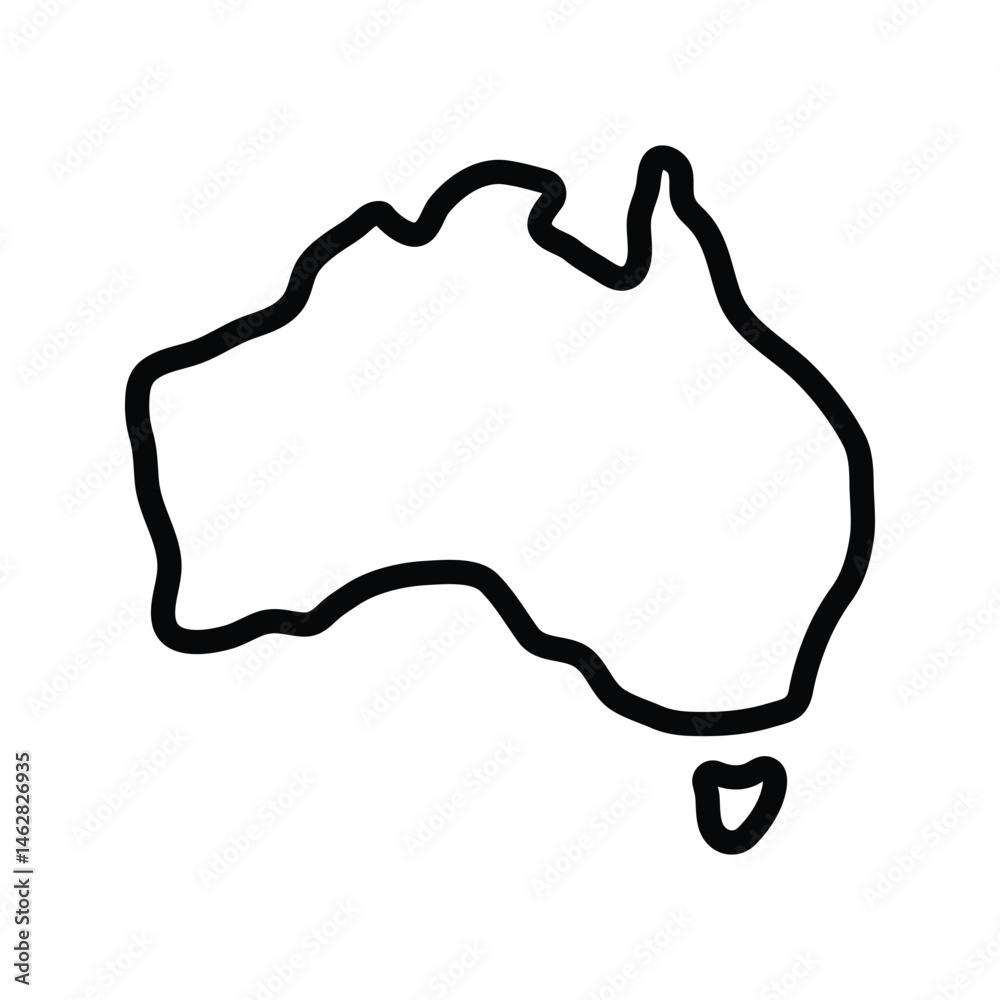 Australi map icon. Australia outline map. Simple icon design. Vector illustration Australi map icon. Australia outline map. Simple icon design. Vector illustration