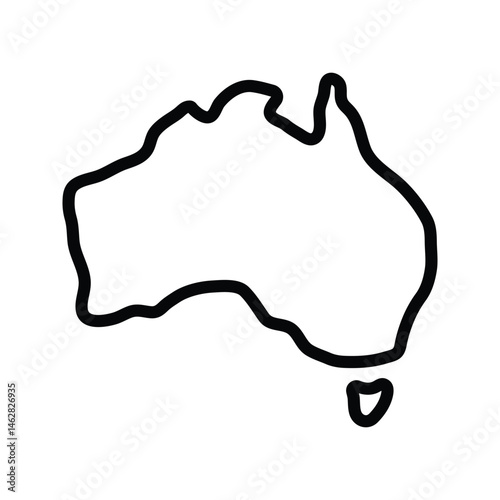 Australi map icon. Australia outline map. Simple icon design. Vector illustration
