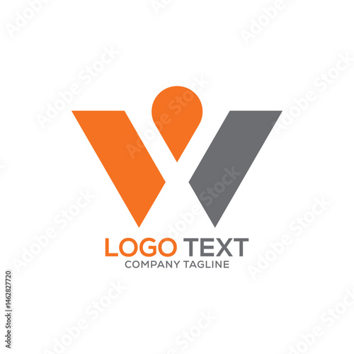 w or wx letter initial creative logo design