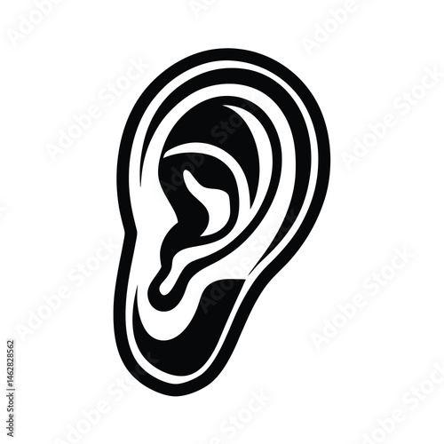 hand drawn vector illustration of a human ear