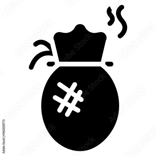 Bold Glyph Garbage Bag Icon