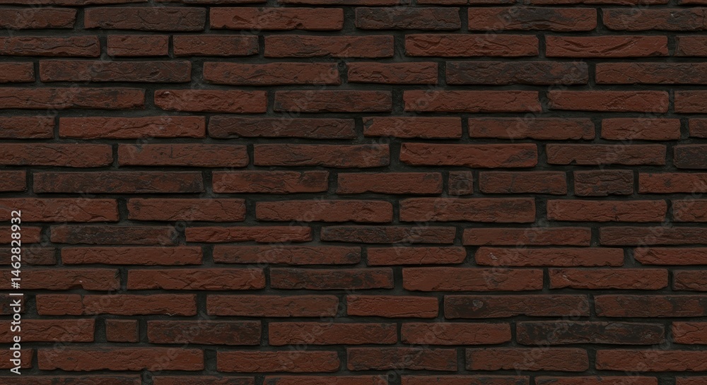 Fototapeta premium Dark Red Brick Wall Texture - high-resolution of a dark red brick wall, ideal for backgrounds and design projects. Rich texture and color